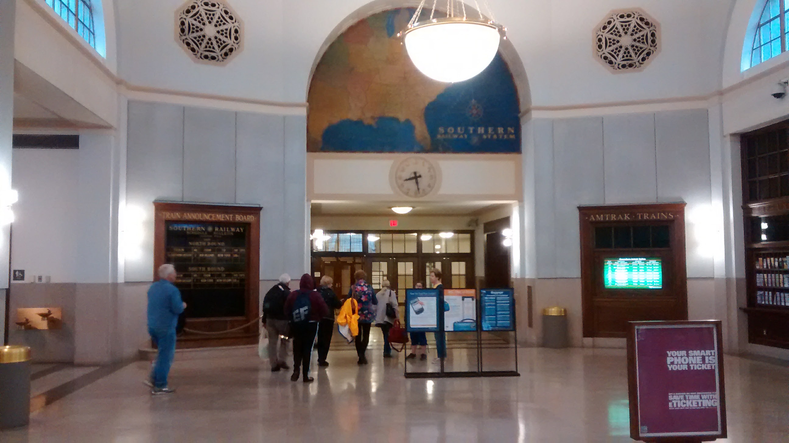 The interior of Greensboro's Amtrak station at The Depot