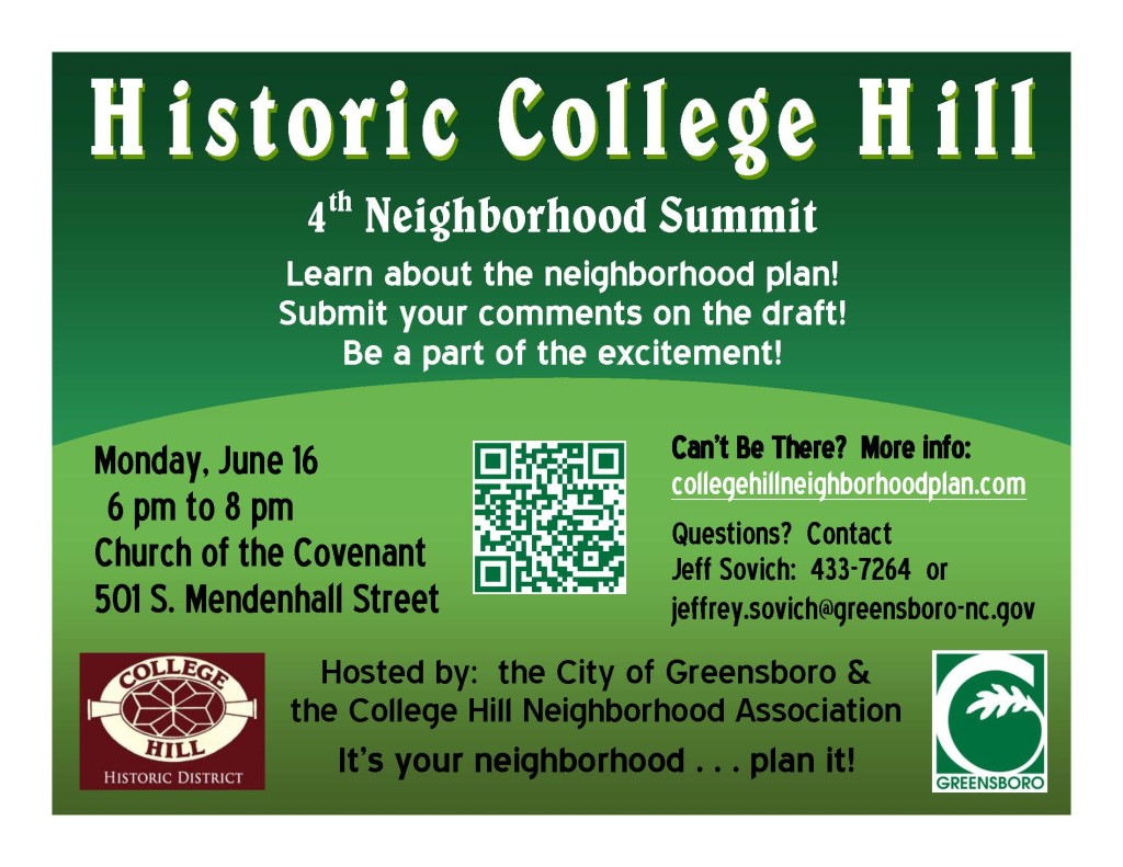 Flyer for neighborhood summit, Monday June 16