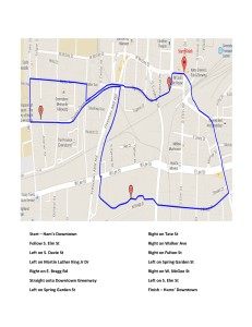 Map of 5K race