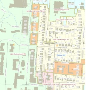 Section of zoning map
