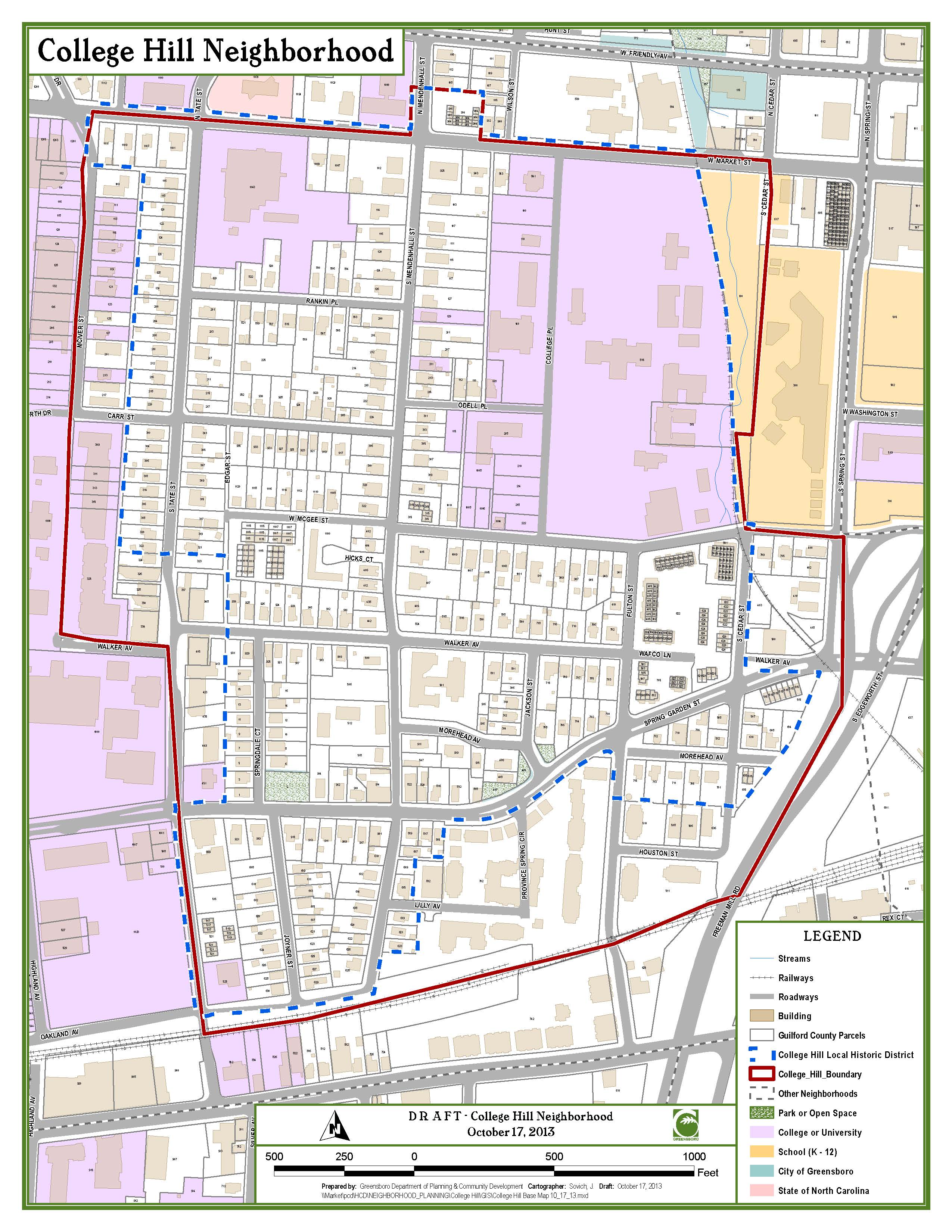 College Hill map