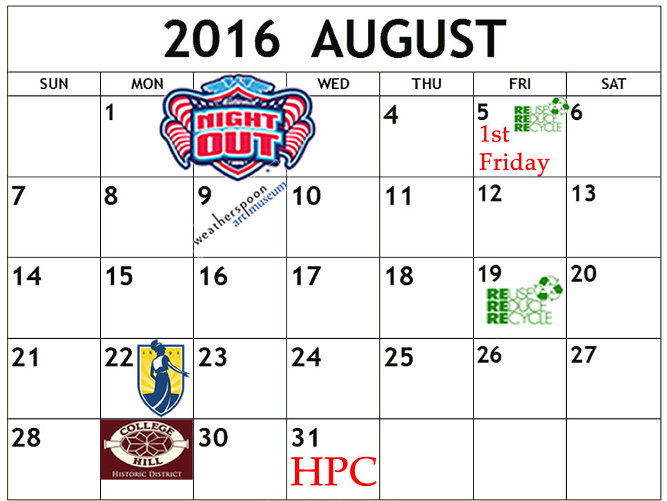 August calendar of events