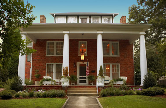 Troy Bumpass house with its grand Doric columns