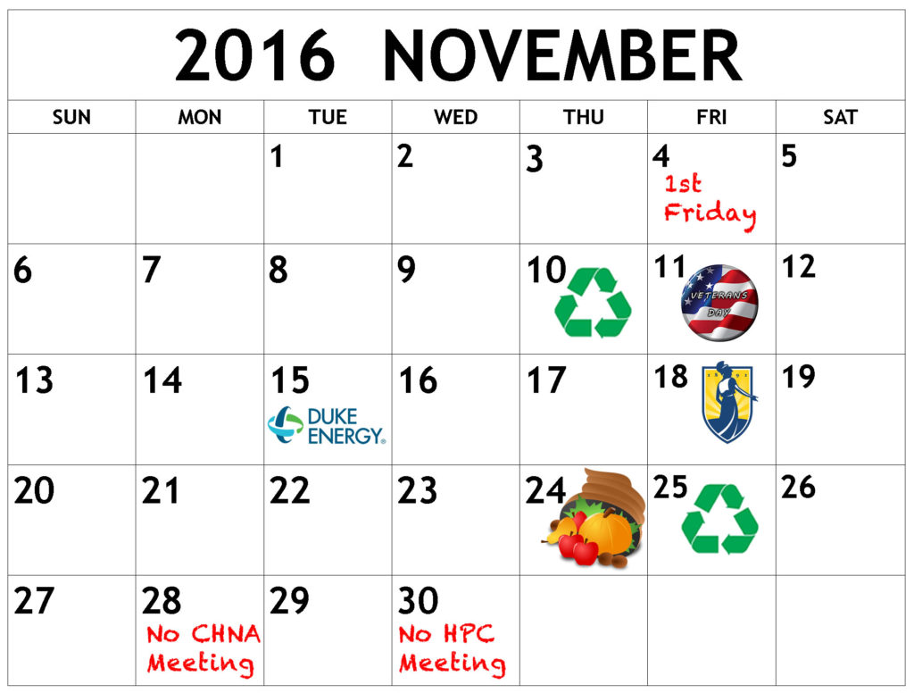 November calendar of events. Click below for details.