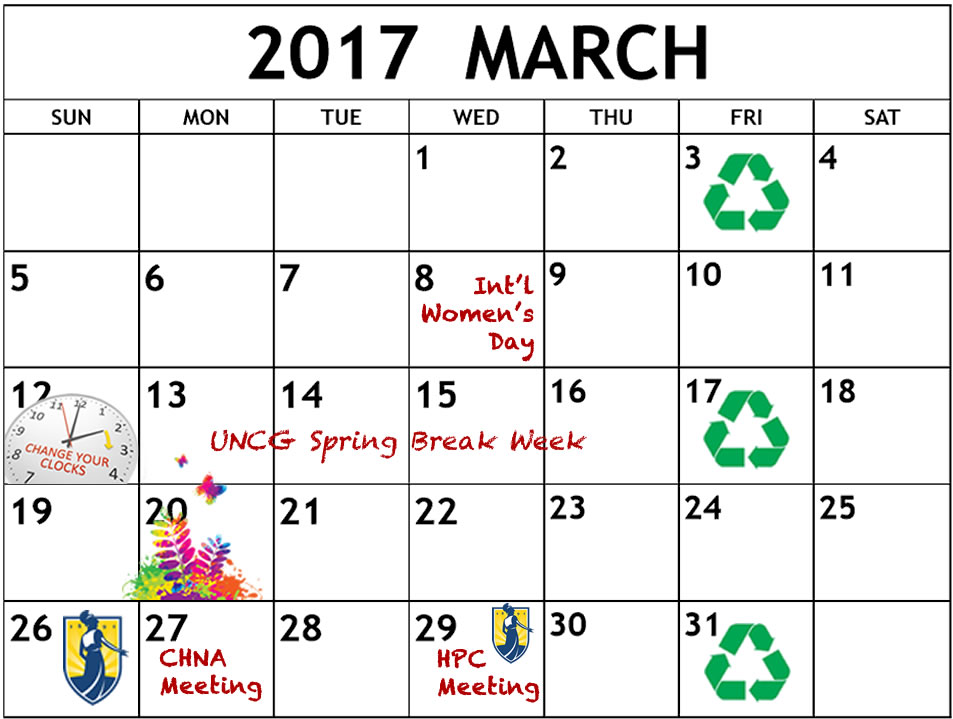 March calendar of events