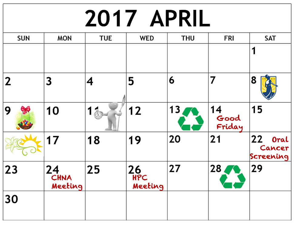 April calendar of events