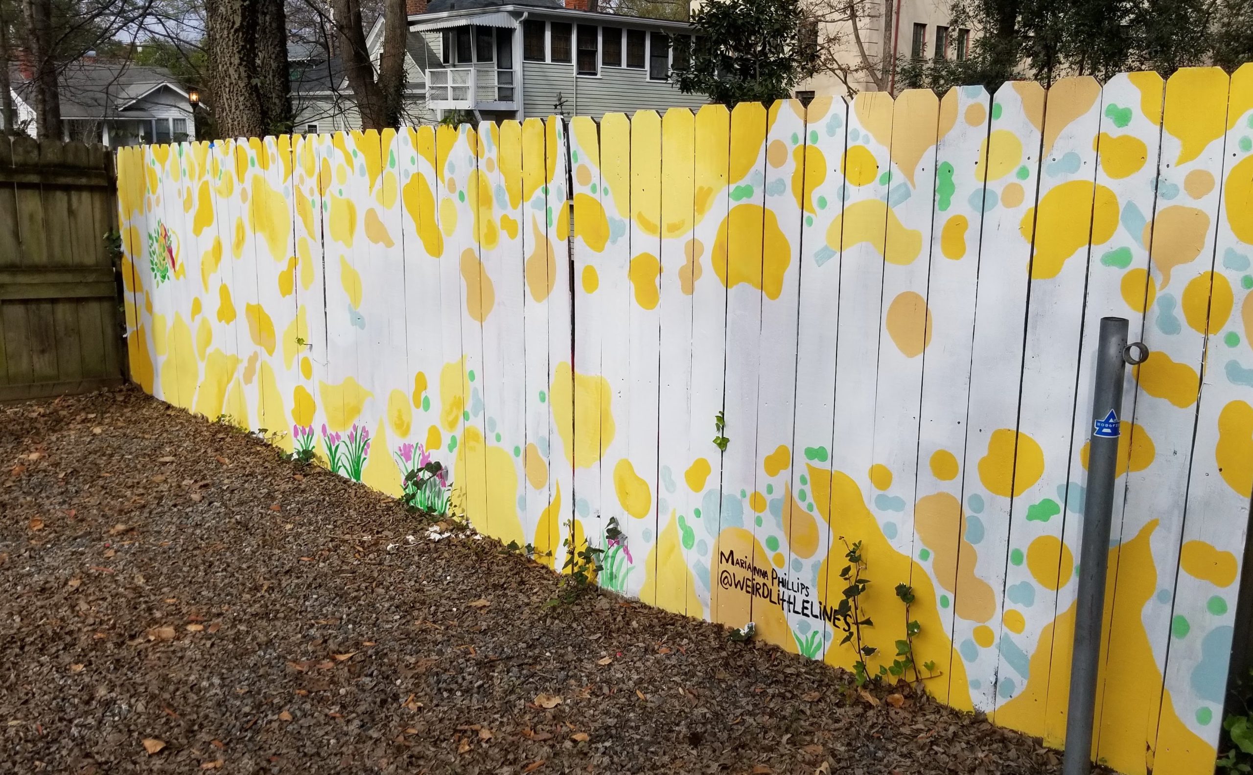 painted wooden fence
