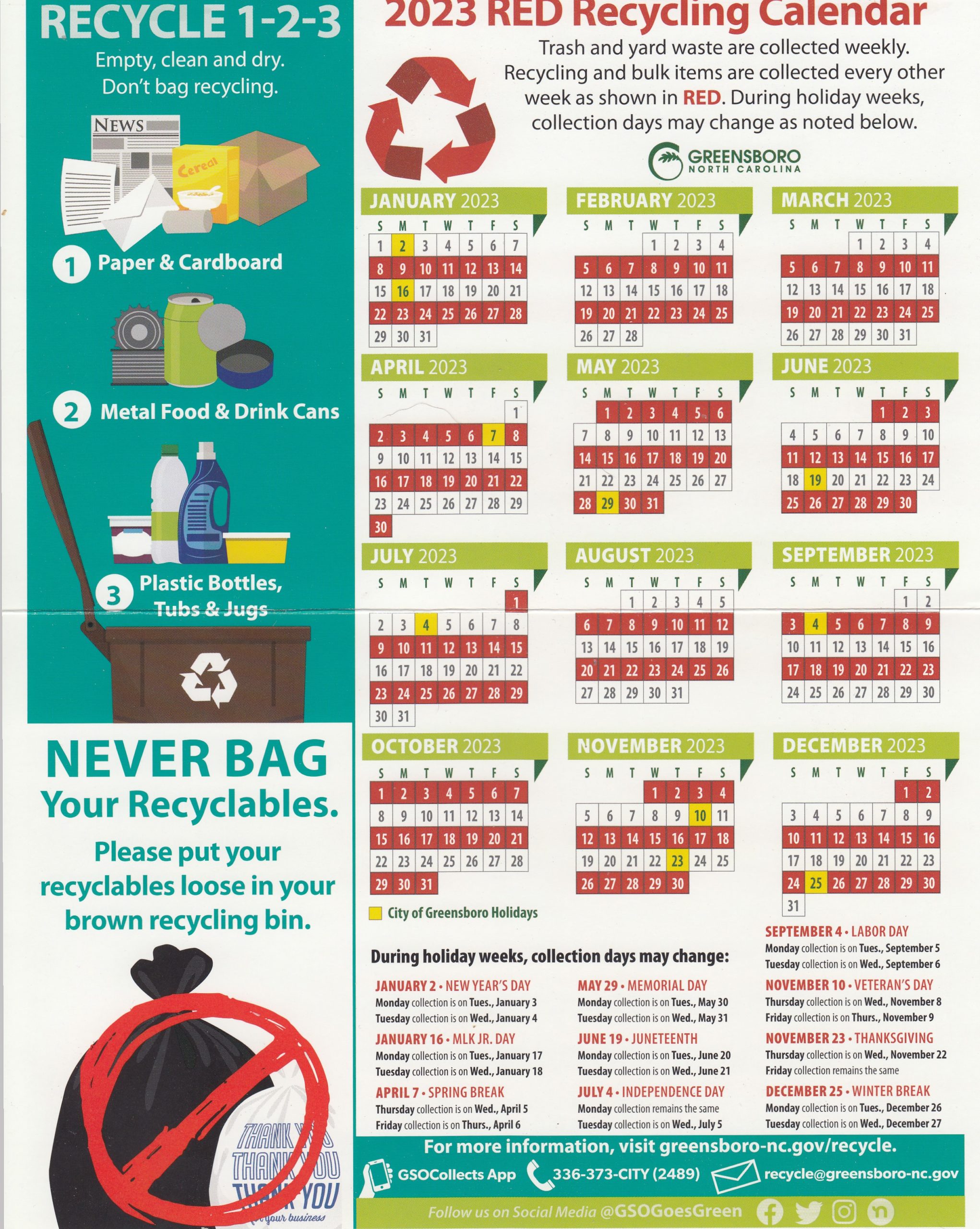 Trash And Recycling Calendar 2025 Rici Roanne