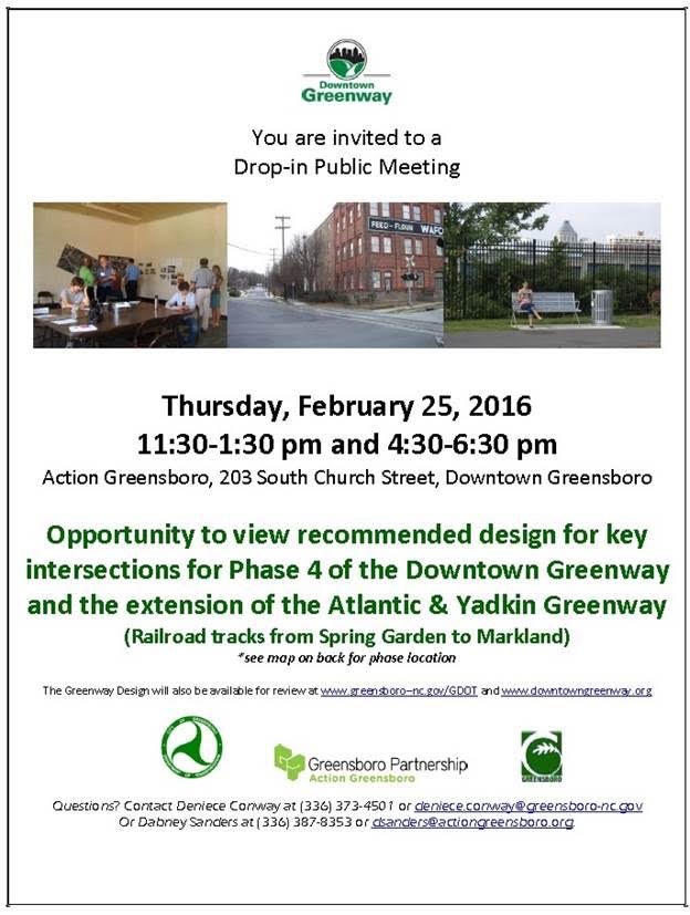 Notice for drop-in sessions 2/25/16 at 203 S. Church St.
